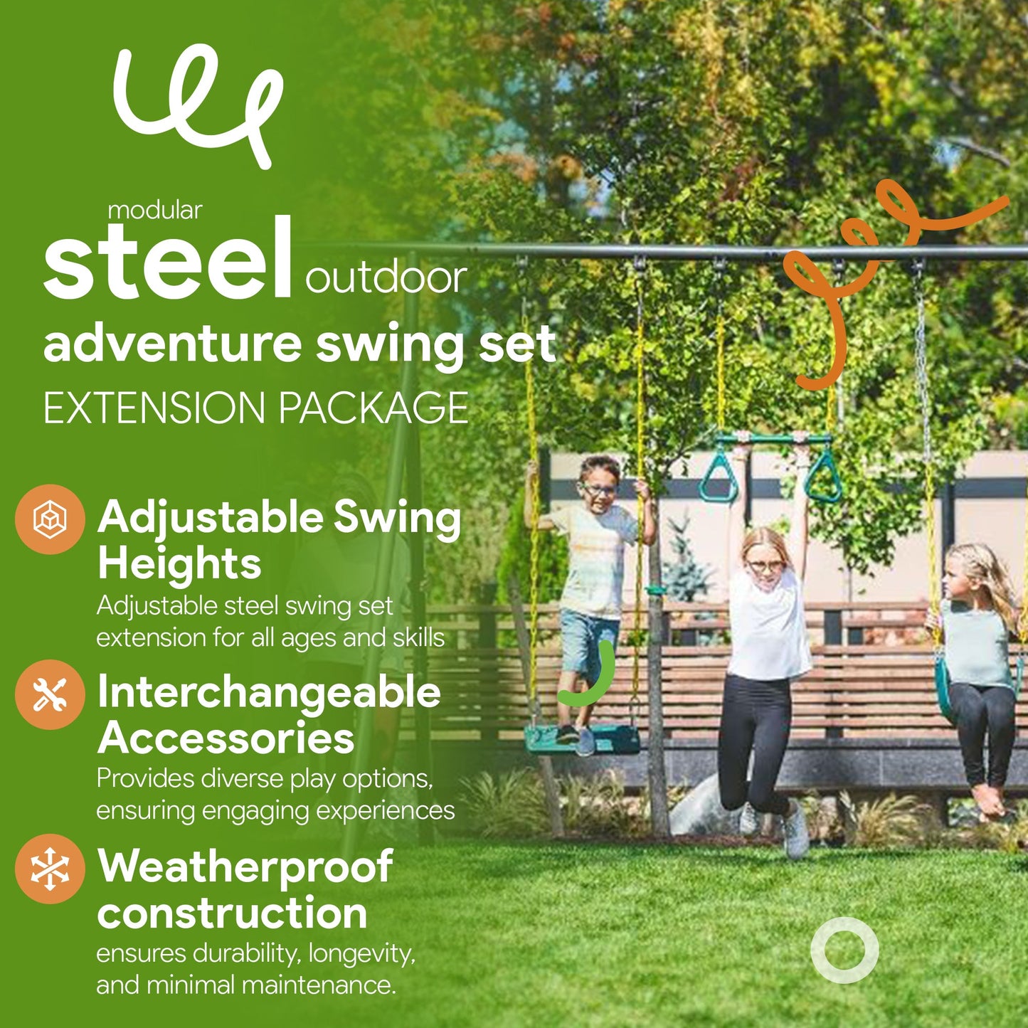 gobaplay 8' Ultimate Adventure Kids Swing Set Frame Extension  - 414959