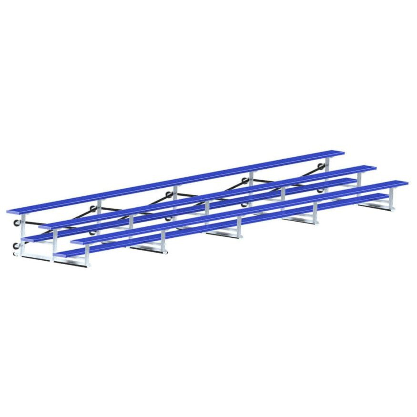 Jaypro Indoor Bleacher - 27 ft. (3 Row - Single Foot Plank) - Tip & Roll (Powder Coated) -  BLCH-327TRGPC