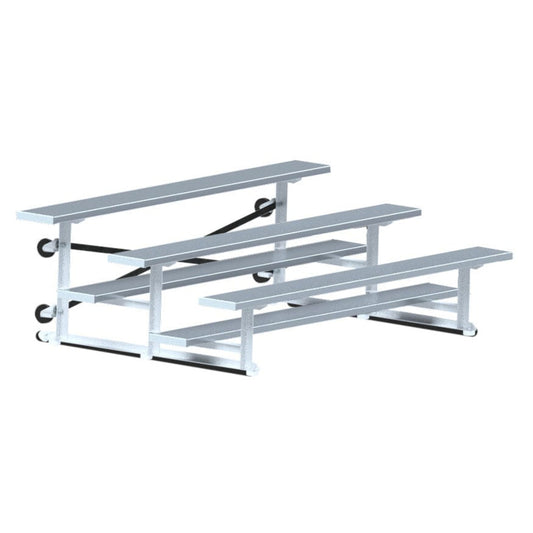 Jaypro Indoor Bleacher - 7-1/2 ft. (3 Row - Single Foot Plank) - Tip & Roll - BLCH-375TRG