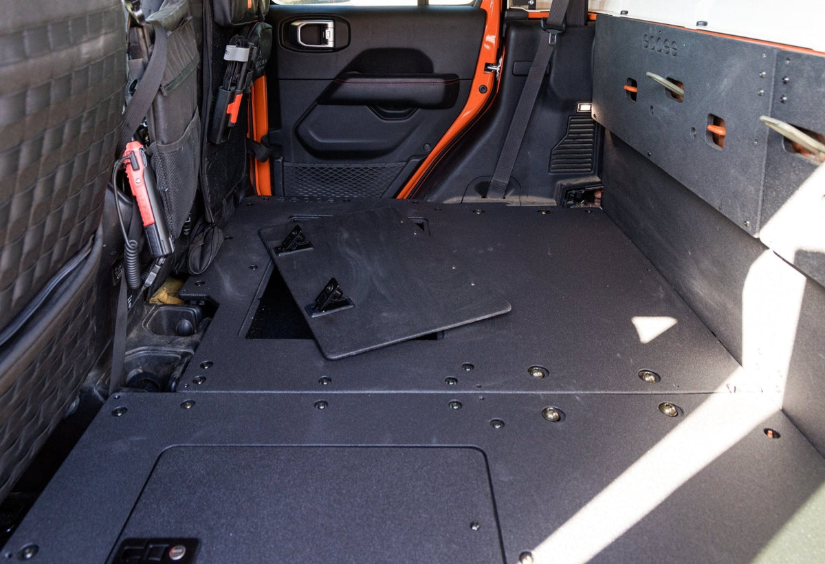 GOOSE GEAR Jeep Gladiator 2019-Present JT 4 Door - Second Row Seat Delete Plate System - Extended Platform - 3114-GGR-SH