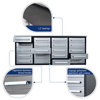 Chery Industrial Heavy Duty Garage Workbench Cabinet with 20 Drawers - WW000208
