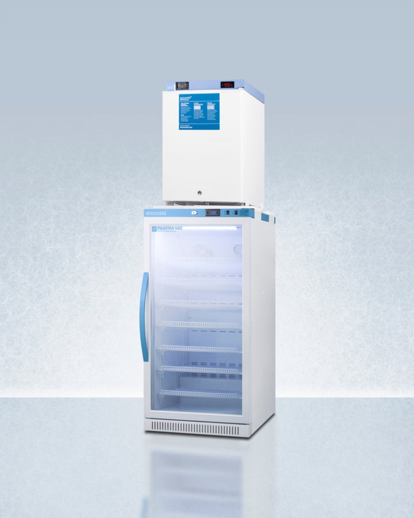 Accucold - 24" Wide All-Refrigerator/All-Freezer Combination -ARG8PV-FS30LSTACKMED2