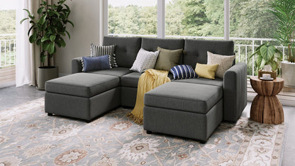 LINSY HOME RUBIK III 3 Seats with 2 Ottomans - US-LH-SPF-Sofa-S800-F11-32-0-00