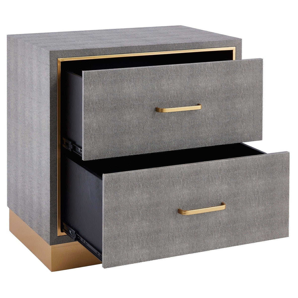New Pacific Direct Edinburgh 2-Drawer Faux Shagreen End table -  1600049