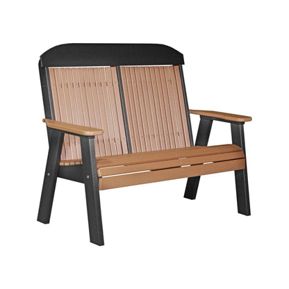 LuxCraft 4' Classic Highback Poly Bench - 4CPBBK