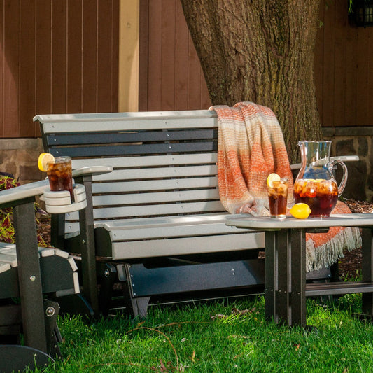 LuxCraft 4' Rollback Plain Poly Outdoor Glider Chair - 4PPGBK