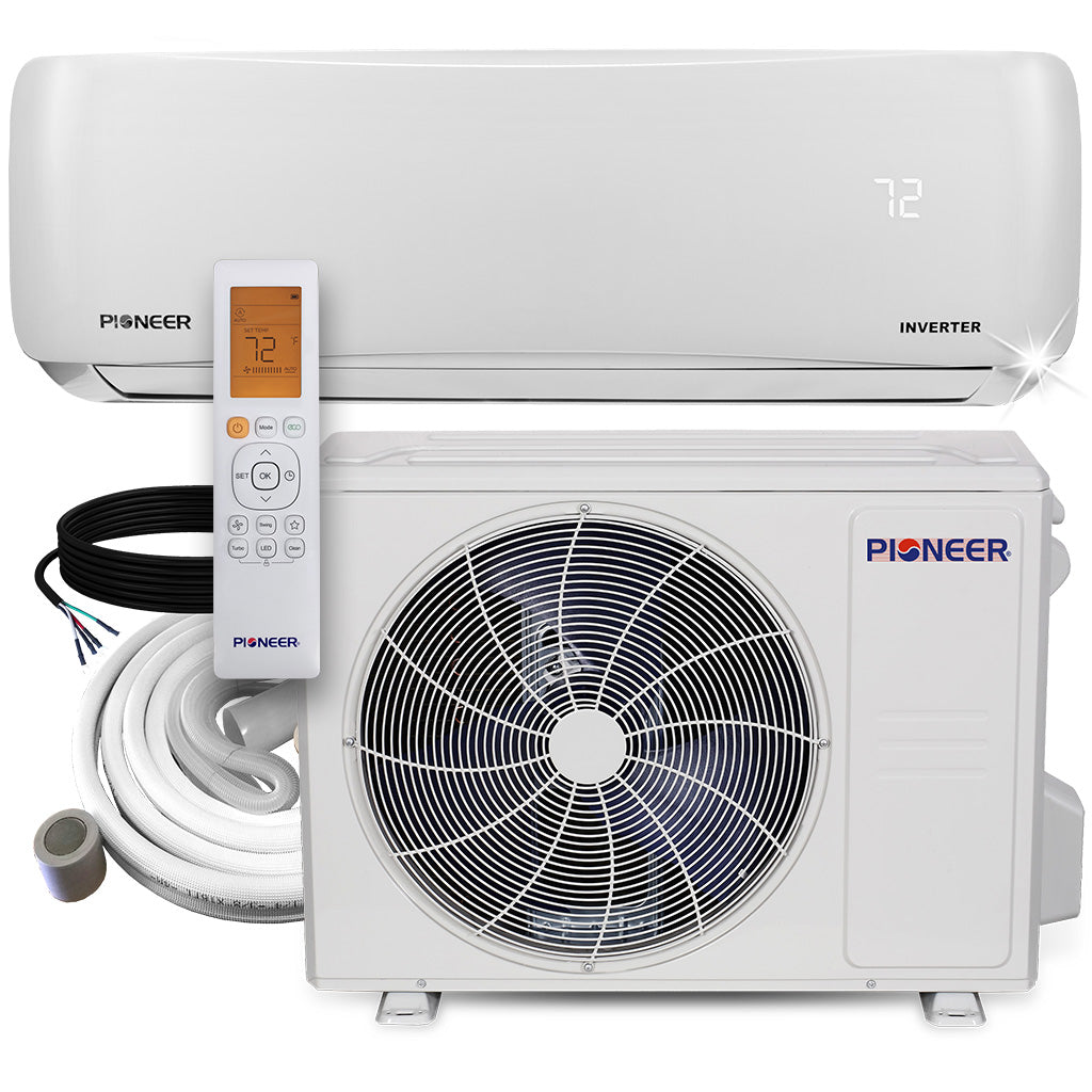 Pioneer® 18,000 BTU 21 SEER 230V Ductless Mini-Split Inverter++ Air Conditioner Heat Pump System with 16 ft. Line Sets, WYS018GMFI22RL-16