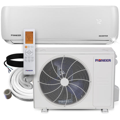 Pioneer® 18,000 BTU 21 SEER 230V Ductless Mini-Split Inverter++ Air Conditioner Heat Pump System with 16 ft. Line Sets, WYS018GMFI22RL-16