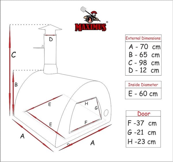 MAXIMUS MOBILE PIZZA OVEN RED **BEST SELLER**