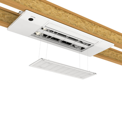 MRCOOL DIY® 5th Gen E Star 18,000 BTU Single Zone Mini Split Complete System with Ceiling Cassette Air Handler, 25 Ft. Line Set, 230V  - DIY-18-HP-CM-230D25-O