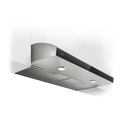 ELICA ARIA Undercabinet Range Hood 36" wide - 400CFM in Stainless Steel On Black - EAI436SS