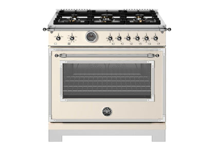BERTAZZONI HER366BCFGMAVT Heritage 36" Range All Gas Avorio Ivory Bisque or Off-white - HER366BCFGMAVT