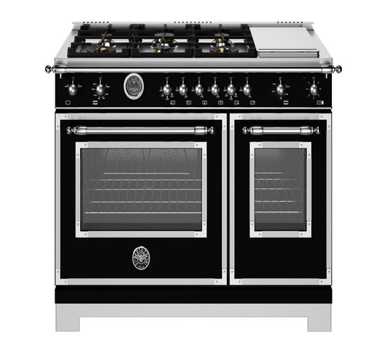 BERTAZZONI HER486BTFGMNET Heritage 48" Range All Gas Nero Black - HER486BTFGMNET