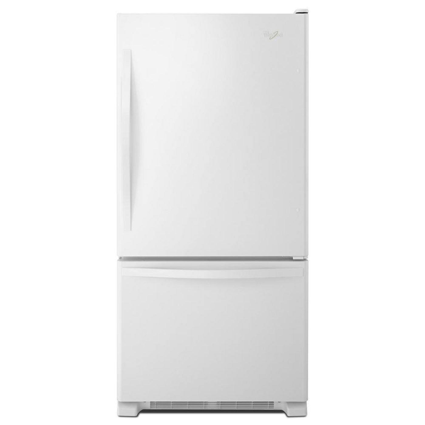 WHIRLPOOL 33-inches wide Bottom-Freezer Refrigerator with SpillGuard Glass Shelves - 22 cu. ft White - WRB322DMBW