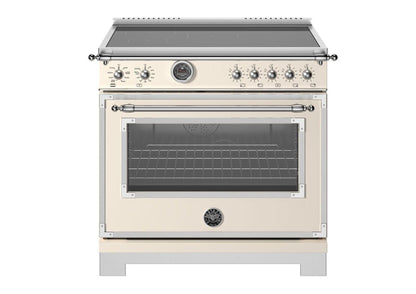 BERTAZZONI HER365ICFEPAVT Heritage 36" Range Induction Self Clean Avorio Ivory Bisque or Off-white - HER365ICFEPAVT