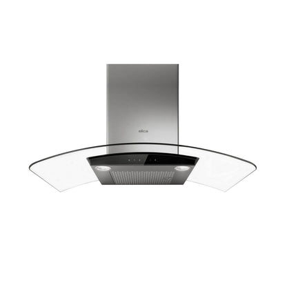 ELICA COMO Wall Mount Range Hood 36" wide - 600CFM in Stainless Steel On Black - ECM636S3