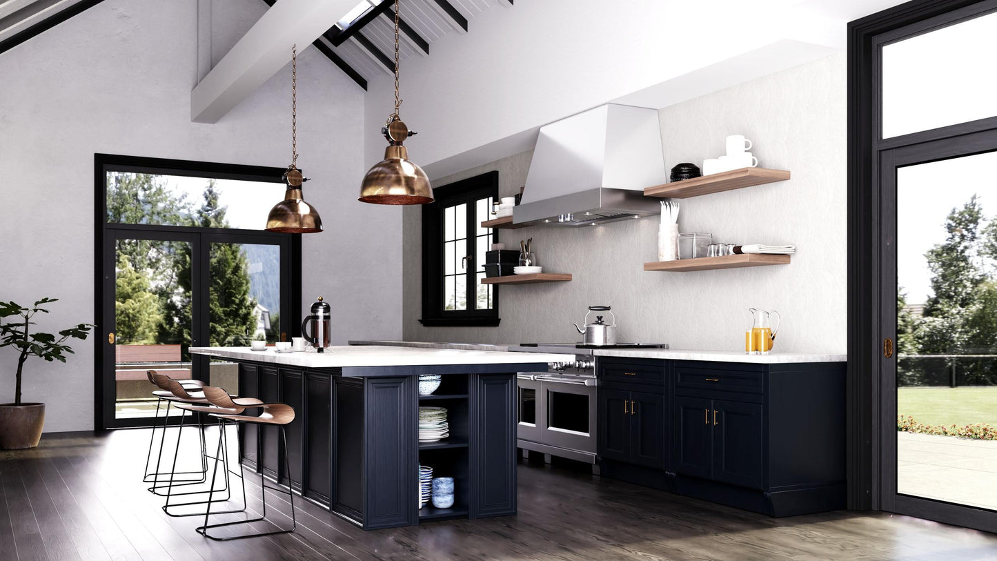 ELICA TORINO Range Hood wide - CFM in Stainless Steel On White - ETNX36WH