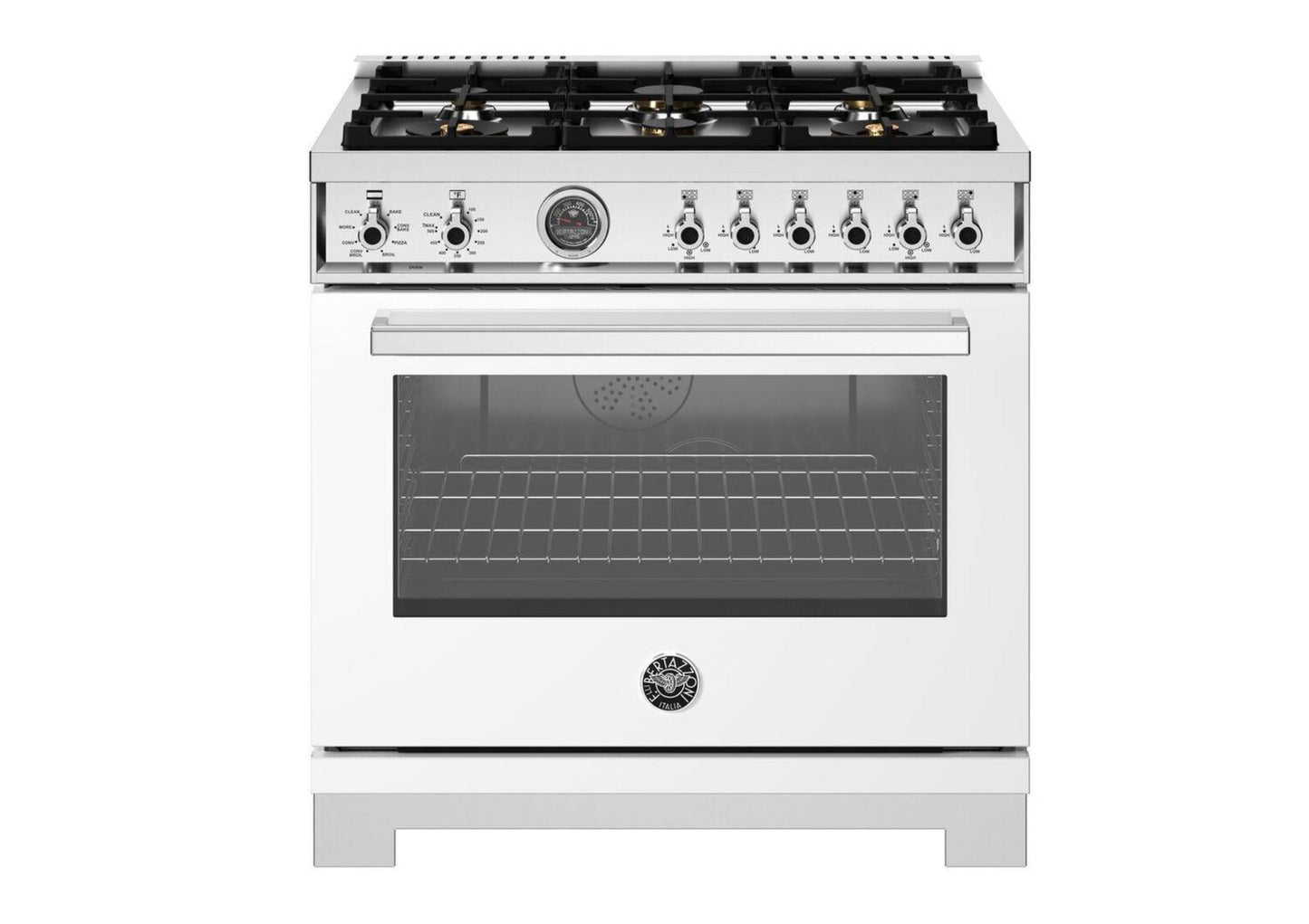 BERTAZZONI PRO366BCFEPBIT 36" Professional Range Dual Fuel Self Clean Bianco White - PRO366BCFEPBIT