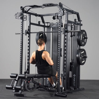 Mikolo Fitness HORUS Home Gym Pack with 350 lbs Dumbbell Set - DM-SM02-B-HP3-RRBB