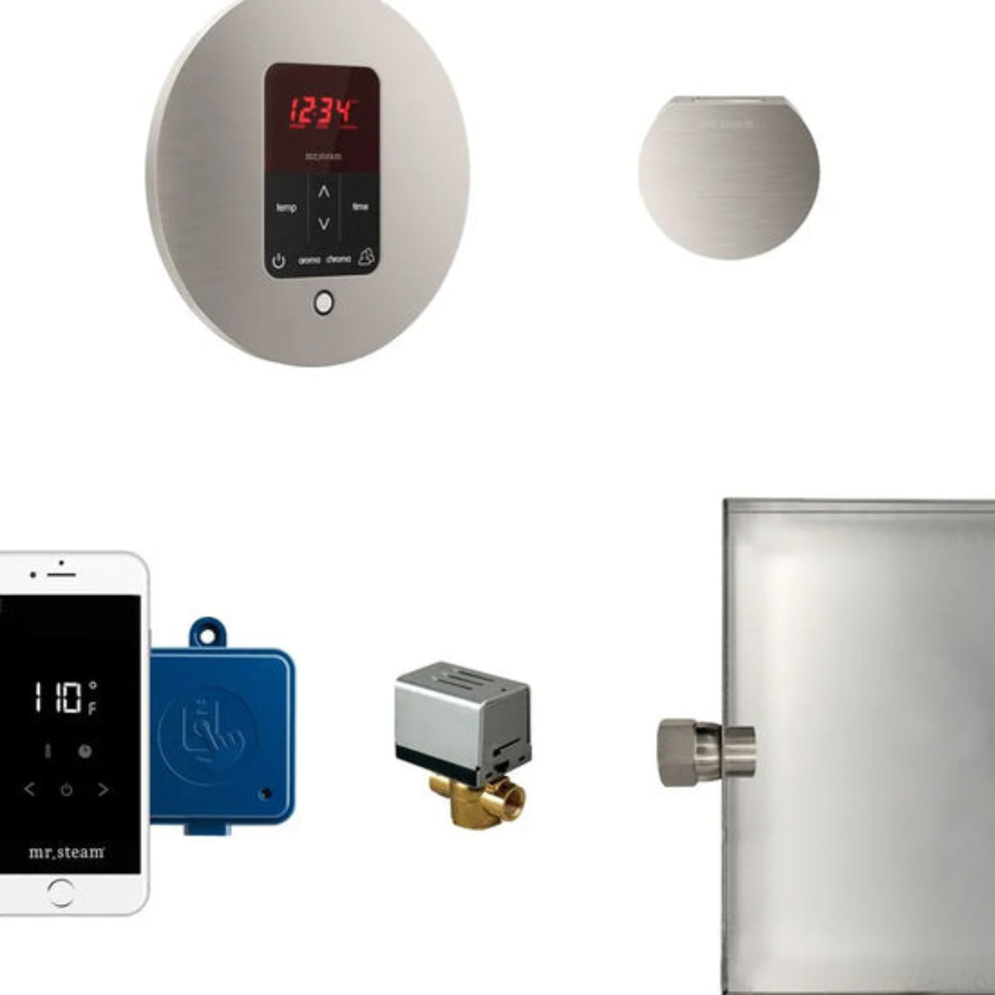 Mr. Steam MSBUTLER1RD-BN - Butler Steam Generator Control Kit / Package - Round - Brushed Nickel -  MSBUTLER1RD-BN