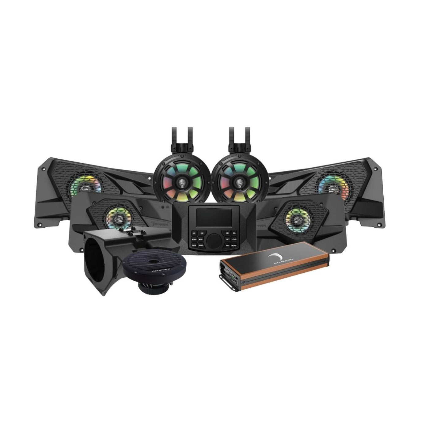 Diamond Audio 2014+ RZR All Weather Speaker System with Full Range Amplifier - MSRZRKD34