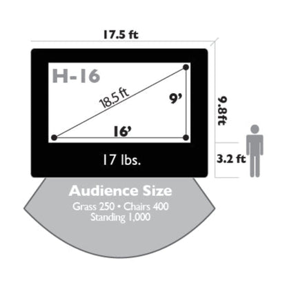 Open Air Cinema Home Outdoor Movie Screen Kit - H-9