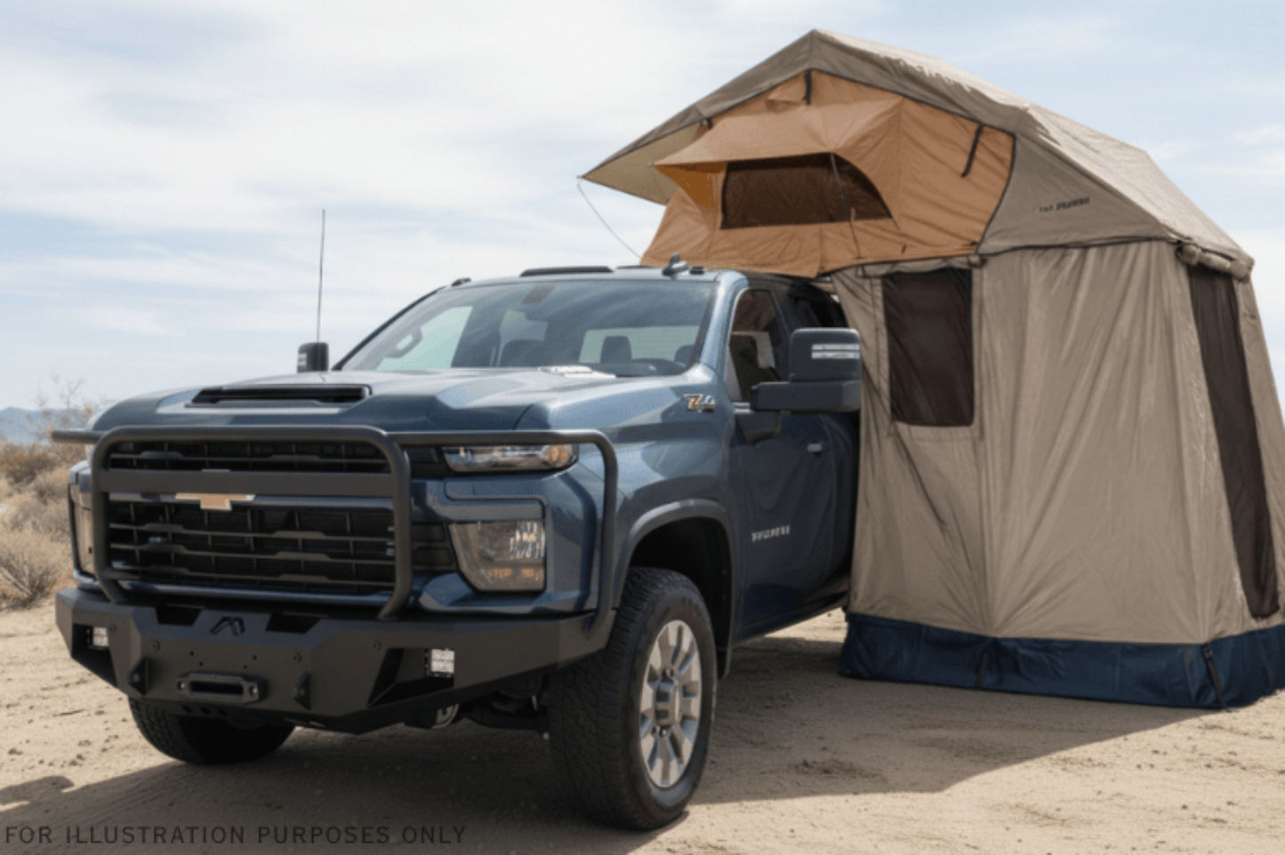 2025 Chevy Silverado 2500HD Overland Adventure Kit -  Fab Fours + Warn Winch + Truxedo Rack + ARB Rooftop Tent