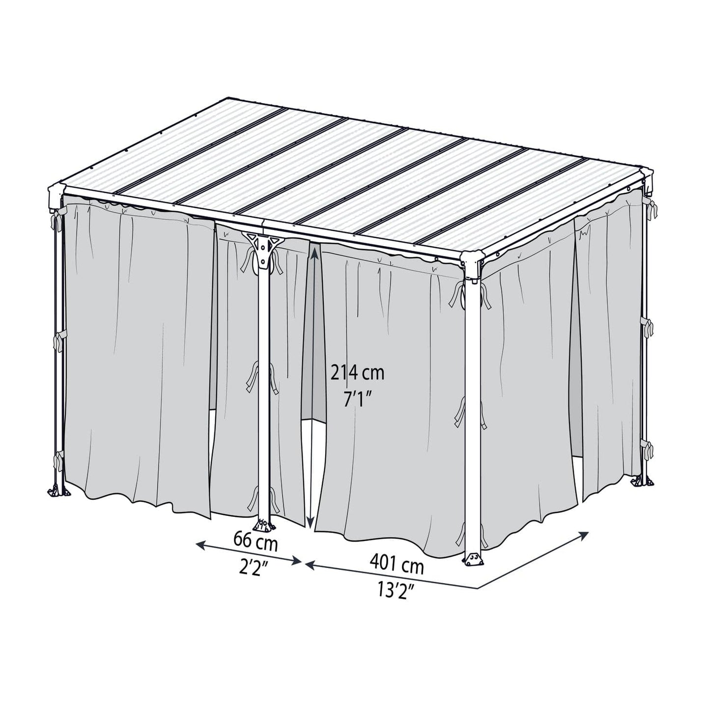 Palram - Canopia | Milano 4300/Martinique 5000 Gazebo Netting S - HG1069et