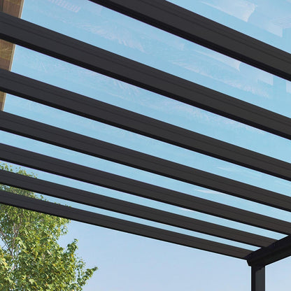 Palram - Canopia | Stockholm 11x12 ft Patio Cover - Gray/Clear -HG9451