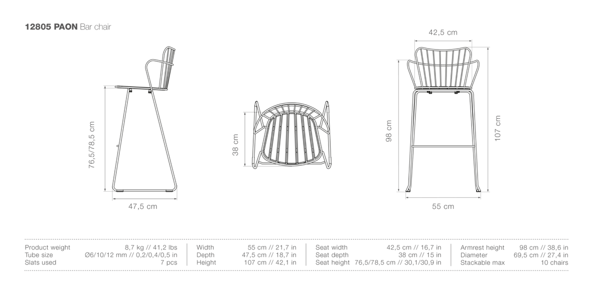 HOUE PAON Outdoor Bar Chair - Procure Décor