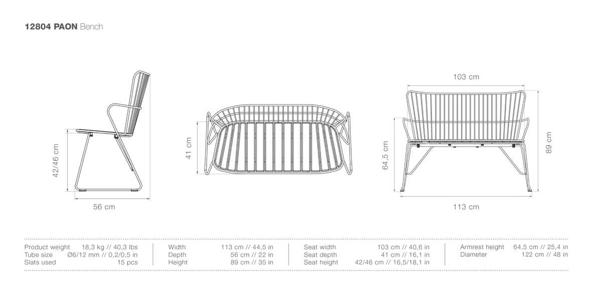 HOUE PAON Outdoor Bench - Procure Décor