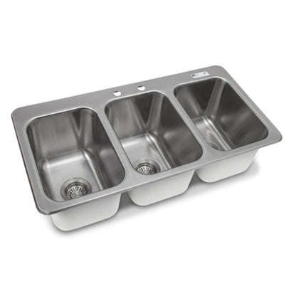 John Boos PB-DISINK101410-3 Three-Compartment 36" W x 18" D Drop-In Sink - JBPBDISINK1014103