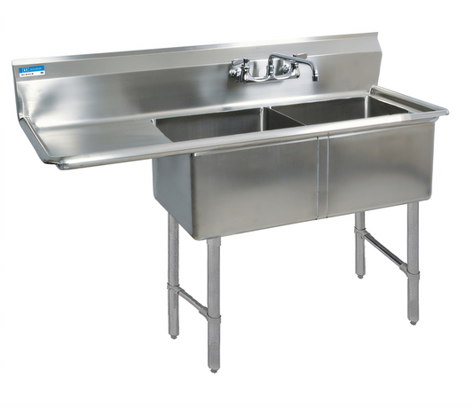 BK Resources BKS6-2-24-14-24LS Compartment Sinks - BKS6-2-24-14-24LS