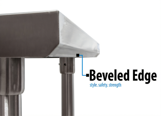 BK Resources CVTR5OB-2424 Stainless Steel Prep Tables - CVTR5OB-2424