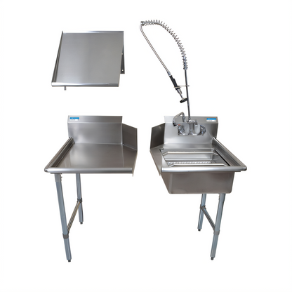 BK Resources BKDTK6-48-R-G-SS Compartment Sinks - BKDTK6-48-R-G-SS