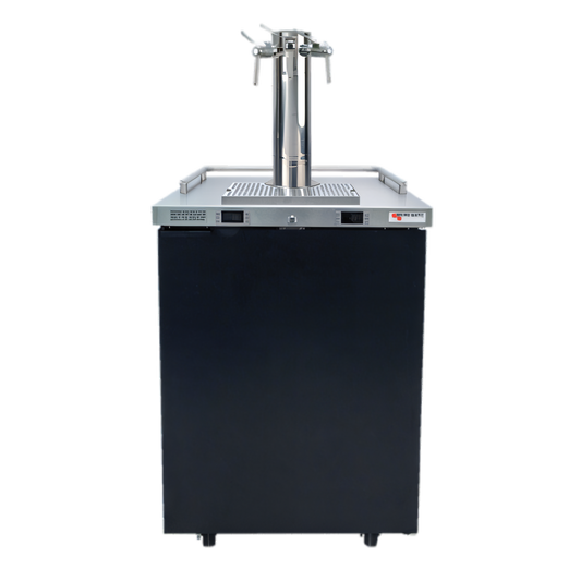 Micro Matic USA Pro-Line E-Series One-Section Dual-Temperature Wine Cooler Dispenser, 25-Inch, 4-Faucet, Self-Contained Refrigeration - MDD23W-E-C
