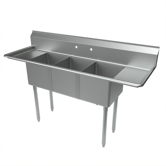 BK Resources ES-3-1416-12-12T Compartment Sinks - ES-3-1416-12-12T