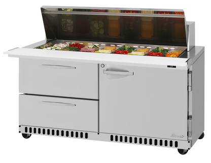 Turbo Air PST-60-24-D2R(L)-FB-N PRO Refrigerated Prep Tables - PST-60-24-D2R(L)-FB-N