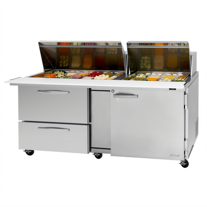 Turbo Air PST-72-30-D2R(L)-N PRO Refrigerated Prep Tables - PST-72-30-D2R(L)-N