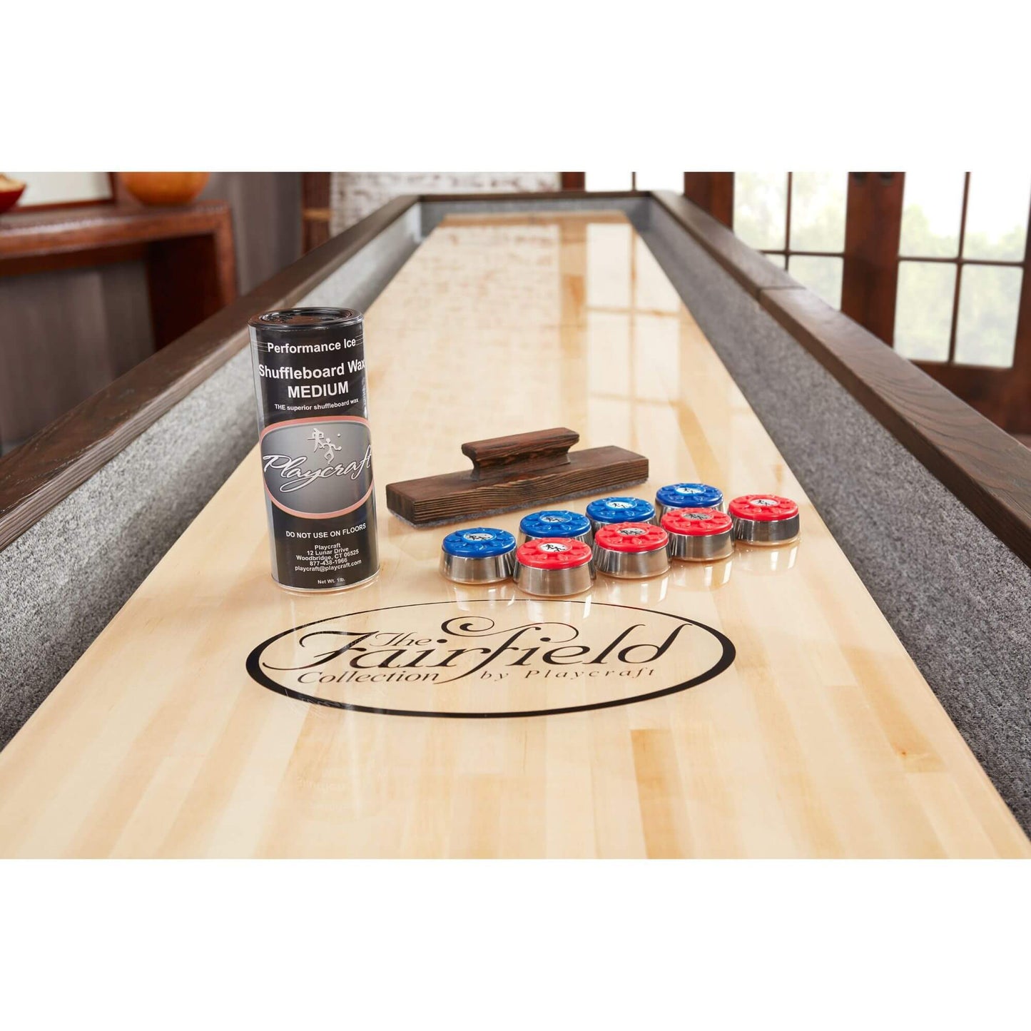 Playcraft Brazos River Pro-Style Shuffleboard Table in Black - SHBRRBLK12