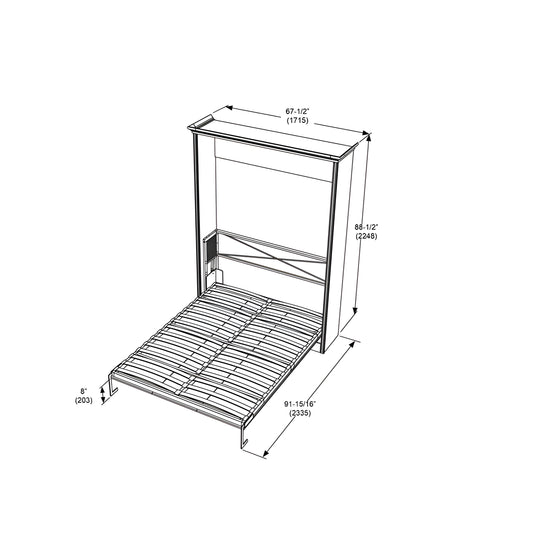 Queen Murphy Bed, Vertical, White by Leto Muro