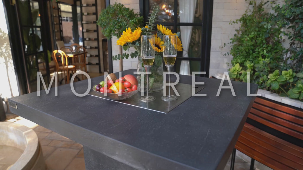 Elementi Montreal Fire Pit Bar Table Dark Gray