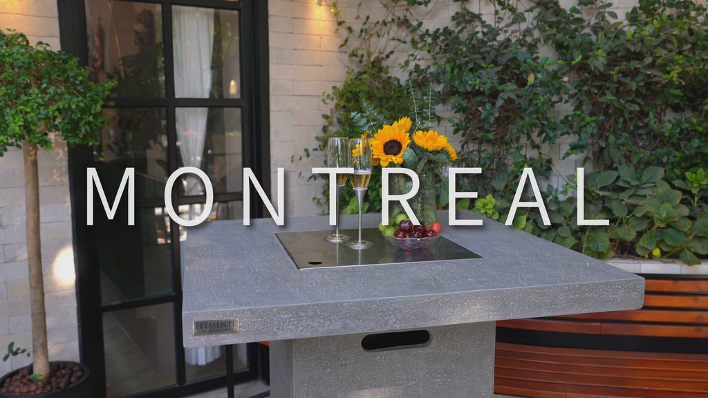 Elementi Montreal Fire Pit Bar Table Light Gray
