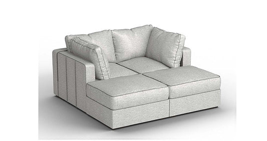 Lovesac – 4 Seats + 4 Sides Luxe Chenille & Standard Foam – Tonal Sterling - 1761207899137_897