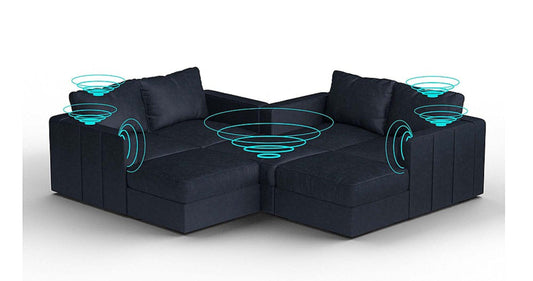 Lovesac – 7 Seats + 8 Sides Corded Velvet & Lovesoft with 10 Speaker Immersive Sound + Charge System – Midnight Navy - 1761207846788_444