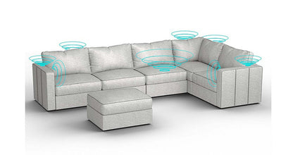 Lovesac – 6 Seats + 8 Sides Luxe Chenille &amp; Standard Foam with 10 Speaker Immersive Sound + Charge System – Tonal Sterling - 1772865020273_773