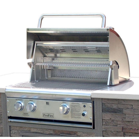 ProFire Deluxe Briquette Series 27-Inch Built-In Infrared Hybrid Grill - BQDLX27GIH-P