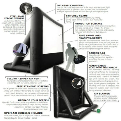 Open Air Cinema Event Pro Outdoor Movie Screen Kit - P-12