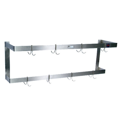 John Boos PRW23 Wall Mount 72" Double Bar Pot Rack - JBPRW23