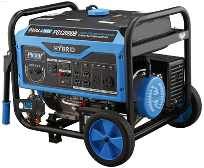 Pulsar 12000 Watt Generator - Dual Fuel Portable with Electric Start and Switch & Go Technology - PowerGen USA
